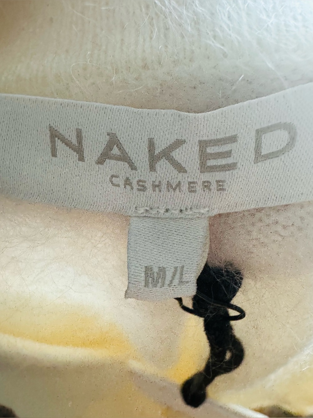 NWT Naked Cashmere Brushed Cashmere Polo Elbow Sleeve Sweater Ivory Ecru M/L - Picture 11 of 14